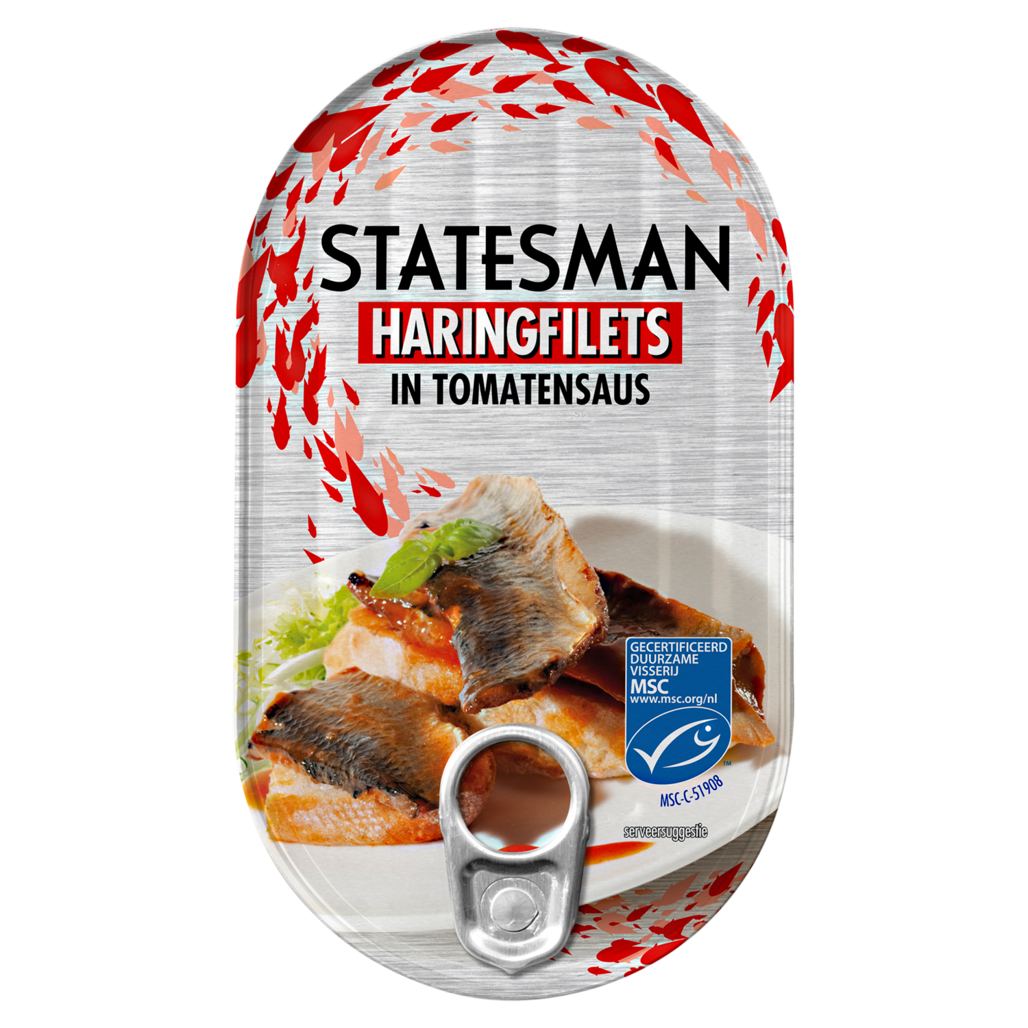Statesman Haring in tomatensaus