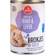 1 de Beste Kattenvoer rund-lever in gelei Foto van 1 de Beste Kattenvoer rund-lever in gelei