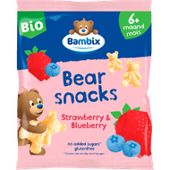 Bambix Berensnacks bio aardbei blauwe bes 6+mnd Foto van Bambix Berensnacks bio aardbei blauwe bes 6+mnd