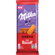Milka Chocoladereep biscoff extra Foto van Milka Chocoladereep biscoff extra