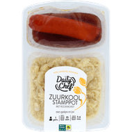 Daily Chef Zuurkool stamppot met rookworst Foto van Daily Chef Zuurkool stamppot met rookworst