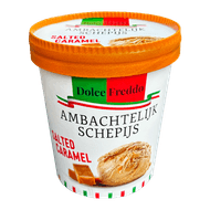Dolce Freddo Salted caramel vegan ijs Foto van Dolce Freddo Salted caramel vegan ijs