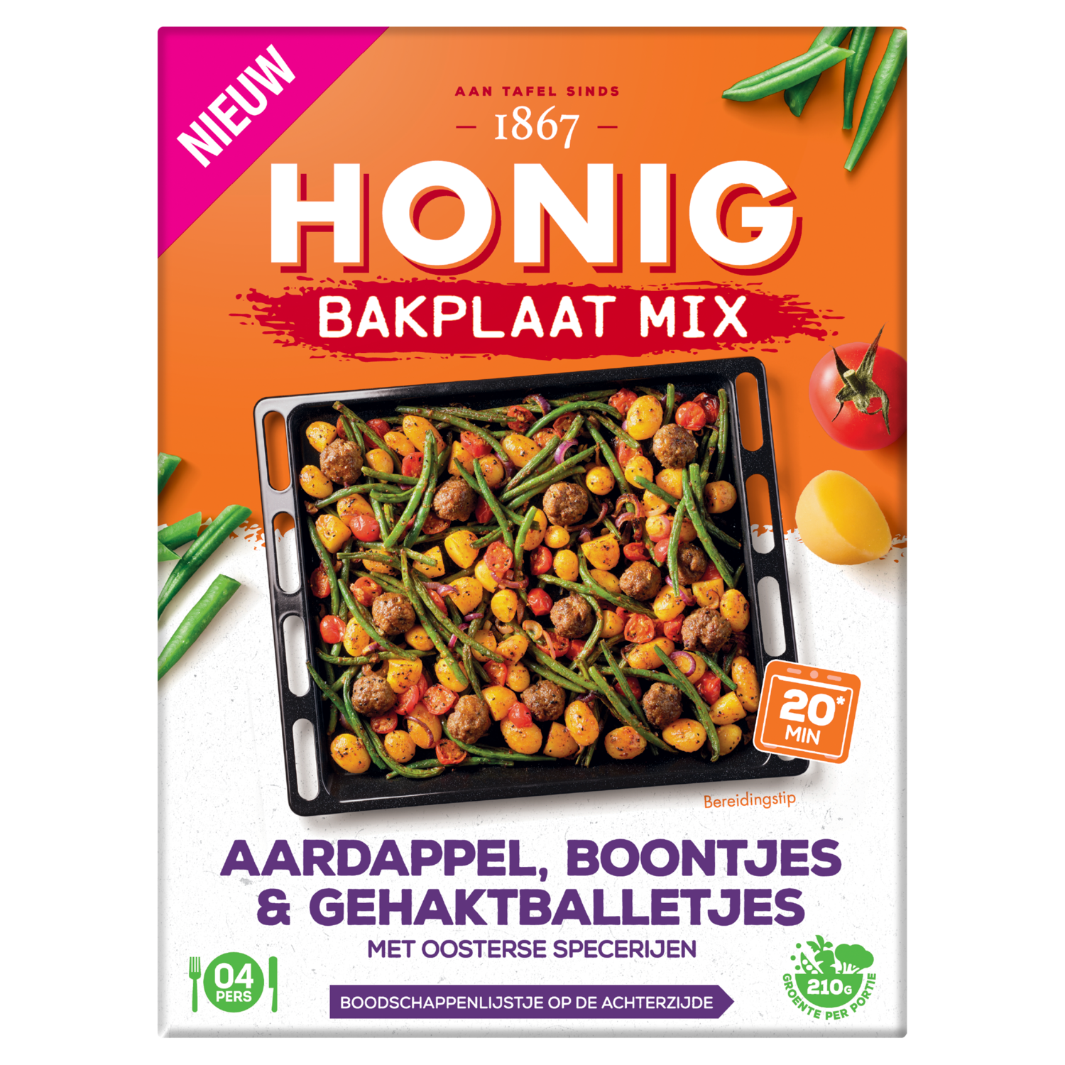 Honig Bakplaat mix boontjes&gehaktballetjes
