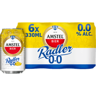 Amstel Radler alcoholvrij citroen 6x33 cl Foto van Amstel Radler alcoholvrij citroen 6x33 cl