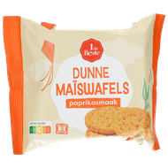 1 de Beste Maiswafels paprika 4x3st Foto van 1 de Beste Maiswafels paprika 4x3st