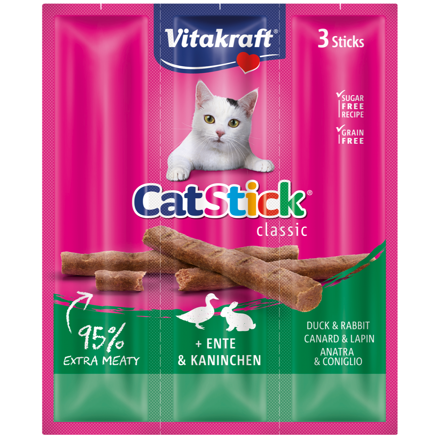 Vitakraft Kattensnacks stick mini eend-konijn