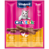 Vitakraft Kattensnacks stick mini gevogelte lever 3 stuks Foto van Vitakraft Kattensnacks stick mini gevogelte lever 3 stuks