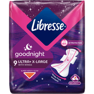 Libresse Maandverband ultra thin goodnight Foto van Libresse Maandverband ultra thin goodnight
