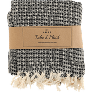 Plaid gerecycled katoen zwart Foto van Plaid gerecycled katoen zwart