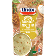 Unox Soep in zak romige mosterdsoep Foto van Unox Soep in zak romige mosterdsoep