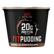 XXL Fit Protein pudding vanille chocolade Foto van XXL Fit Protein pudding vanille chocolade