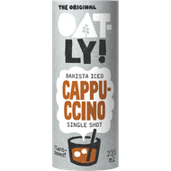 Oatly Ijskoffie barista iced cappuccino Foto van Oatly Ijskoffie barista iced cappuccino