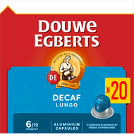 Foto van Douwe Egberts Koffiecups lungo decaf sterkte 6
