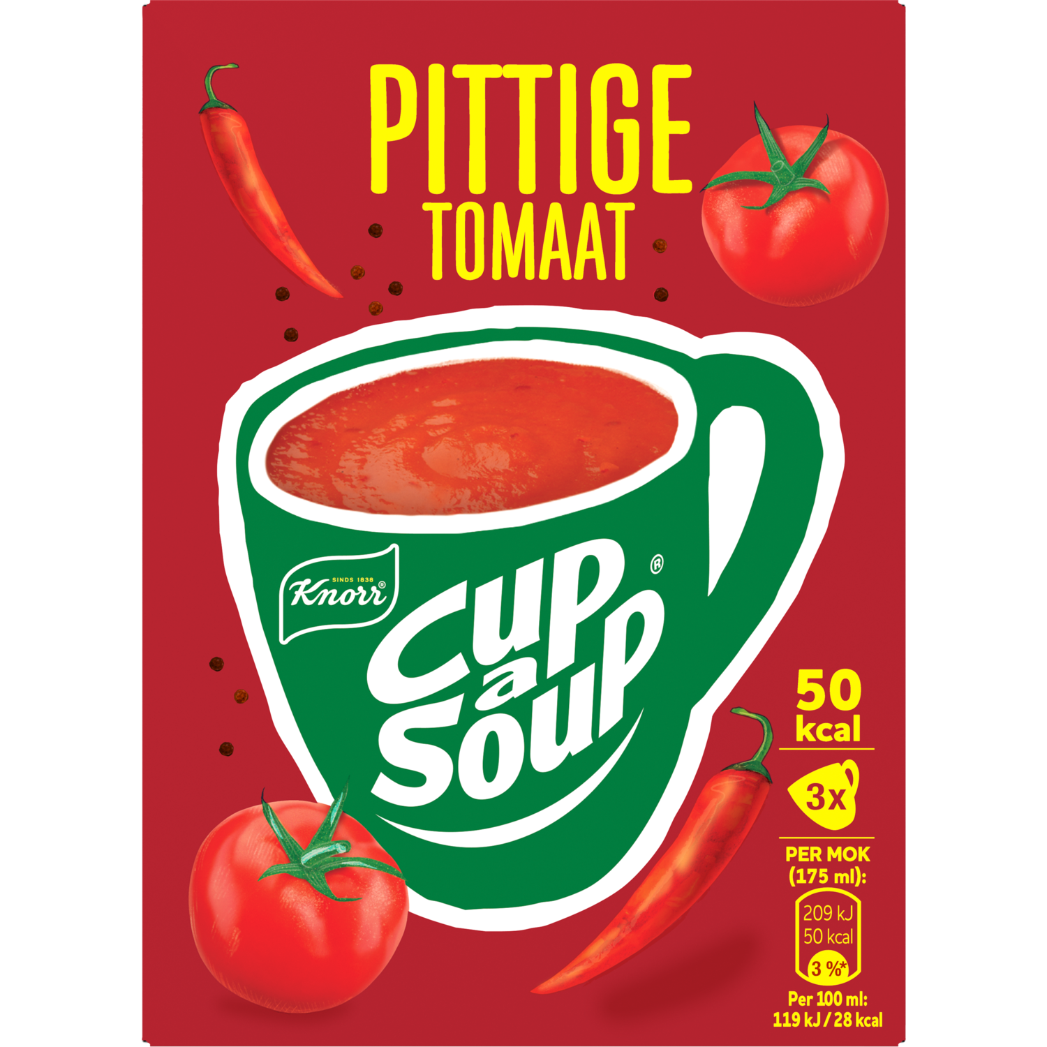 Knorr Cup-a-soup pittige tomaat 3 st.