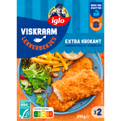 Iglo Viskraam Lekkerbekjes naturel, 2 stuks