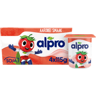 Alpro Kids yoghurtvariatie strawberry 4 st. Foto van Alpro Kids yoghurtvariatie strawberry 4 st.