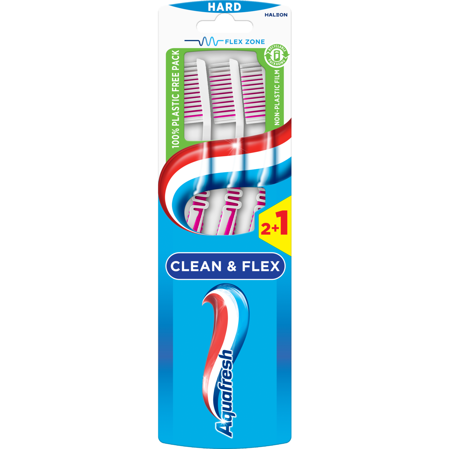 Aquafresh Tandenborstel clean & flex hard 2+1