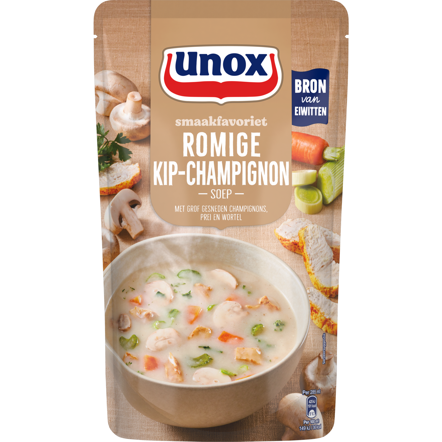 Unox Soep in zak romige champignonsoep