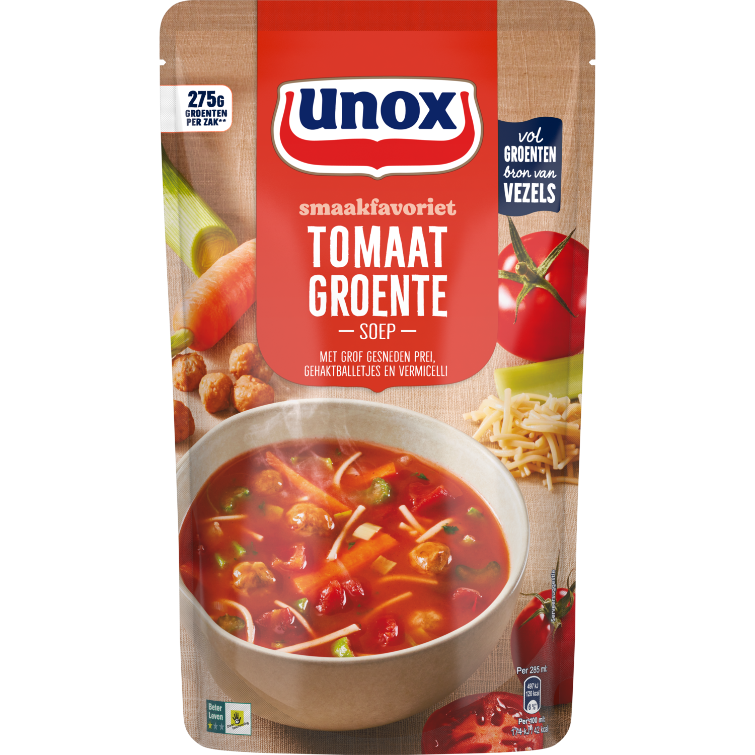 Unox Soep in zak tomaat groentesoep