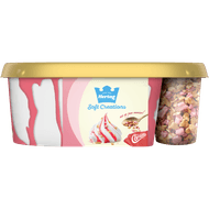 Foto van Hertog Softijs vanille met aardbeiensaus