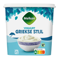 Melkan Yoghurt griekse stijl 2% vet Foto van Melkan Yoghurt griekse stijl 2% vet