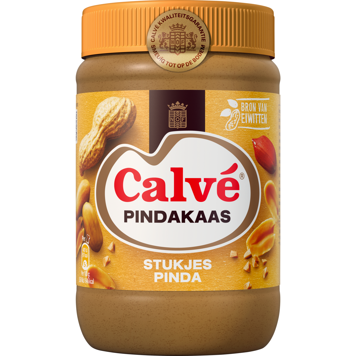 Calvé Pindakaas met stukjes pinda