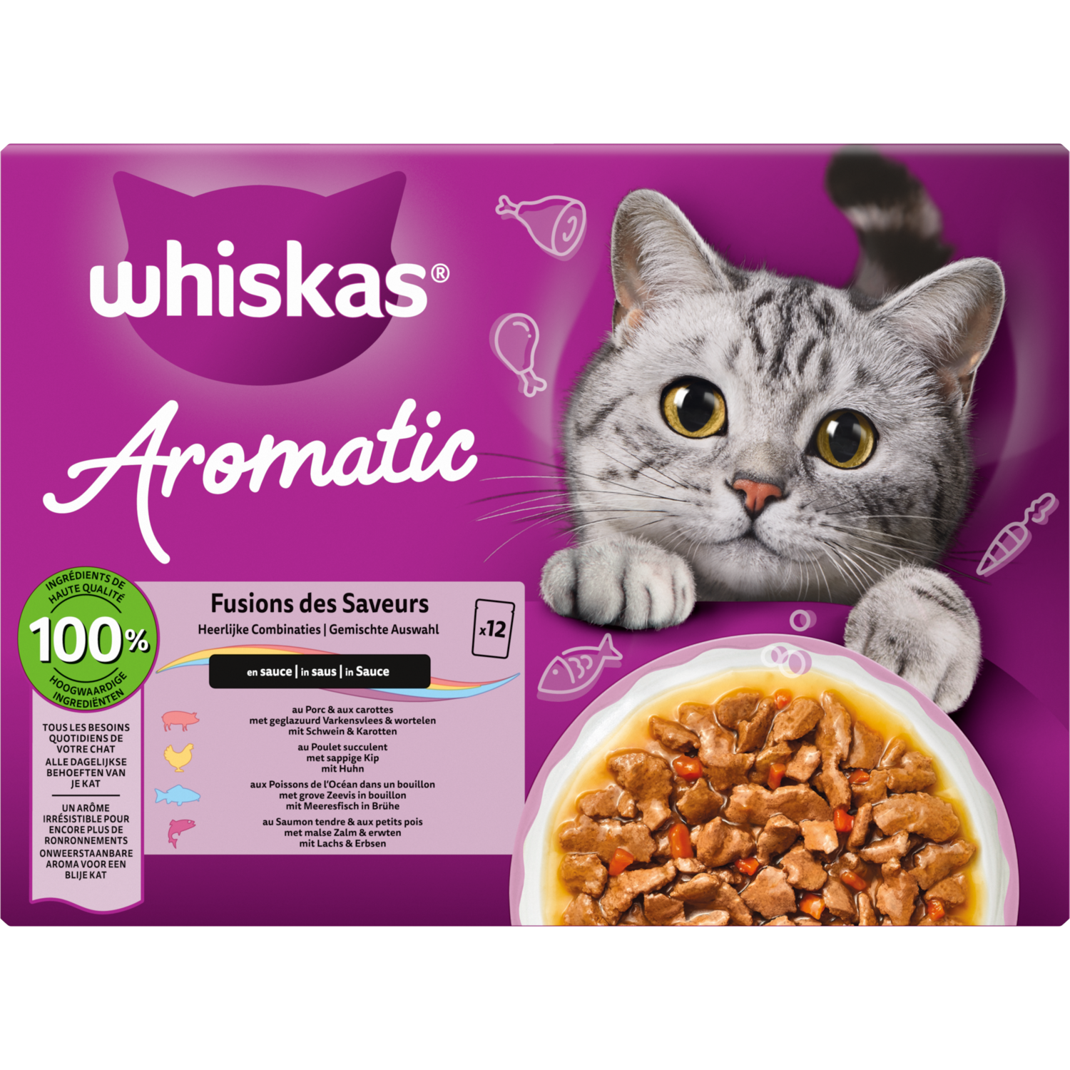 Whiskas Kattenvoer 1+ aroma fusion 12st.