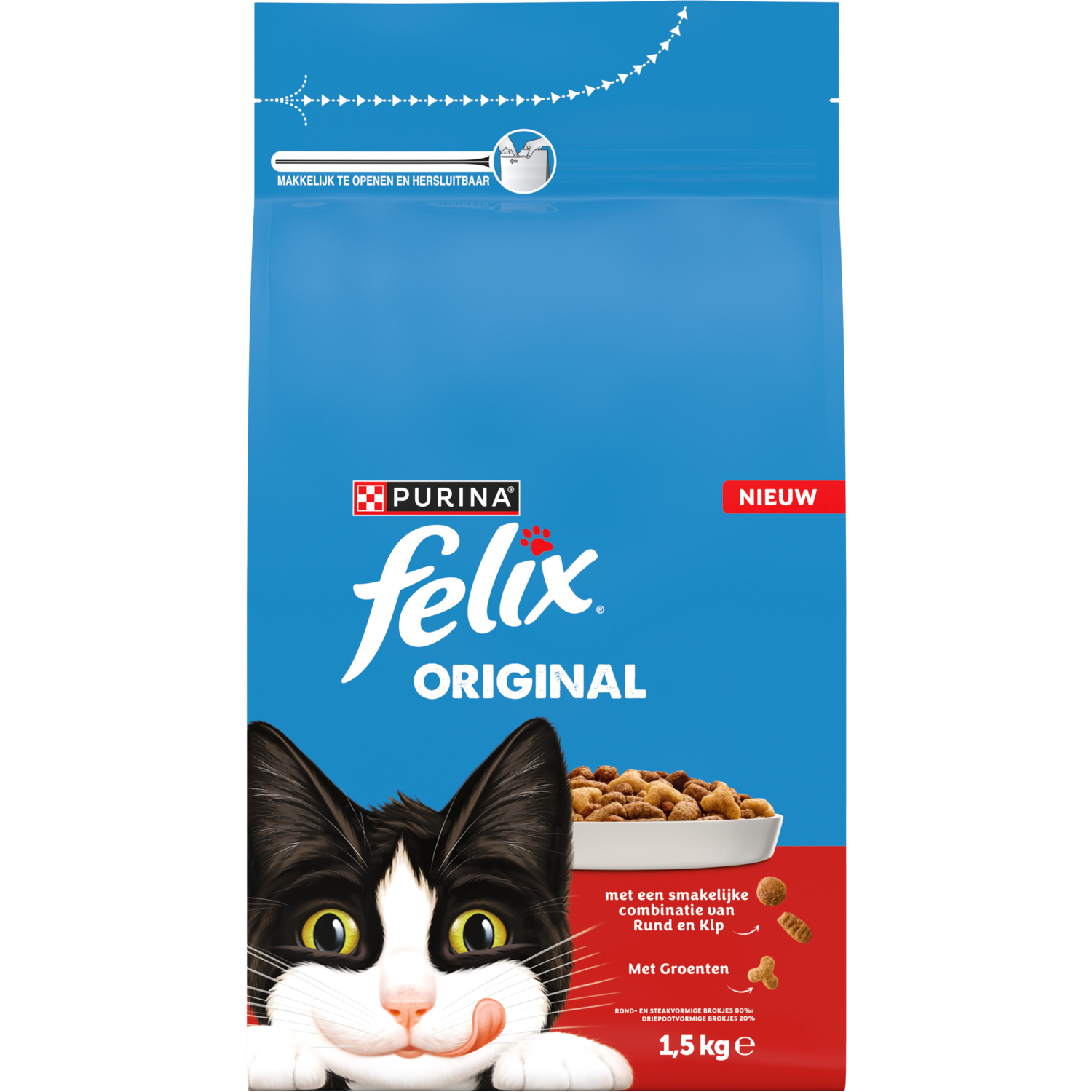 Felix Kattenvoer original rund kip met groenten