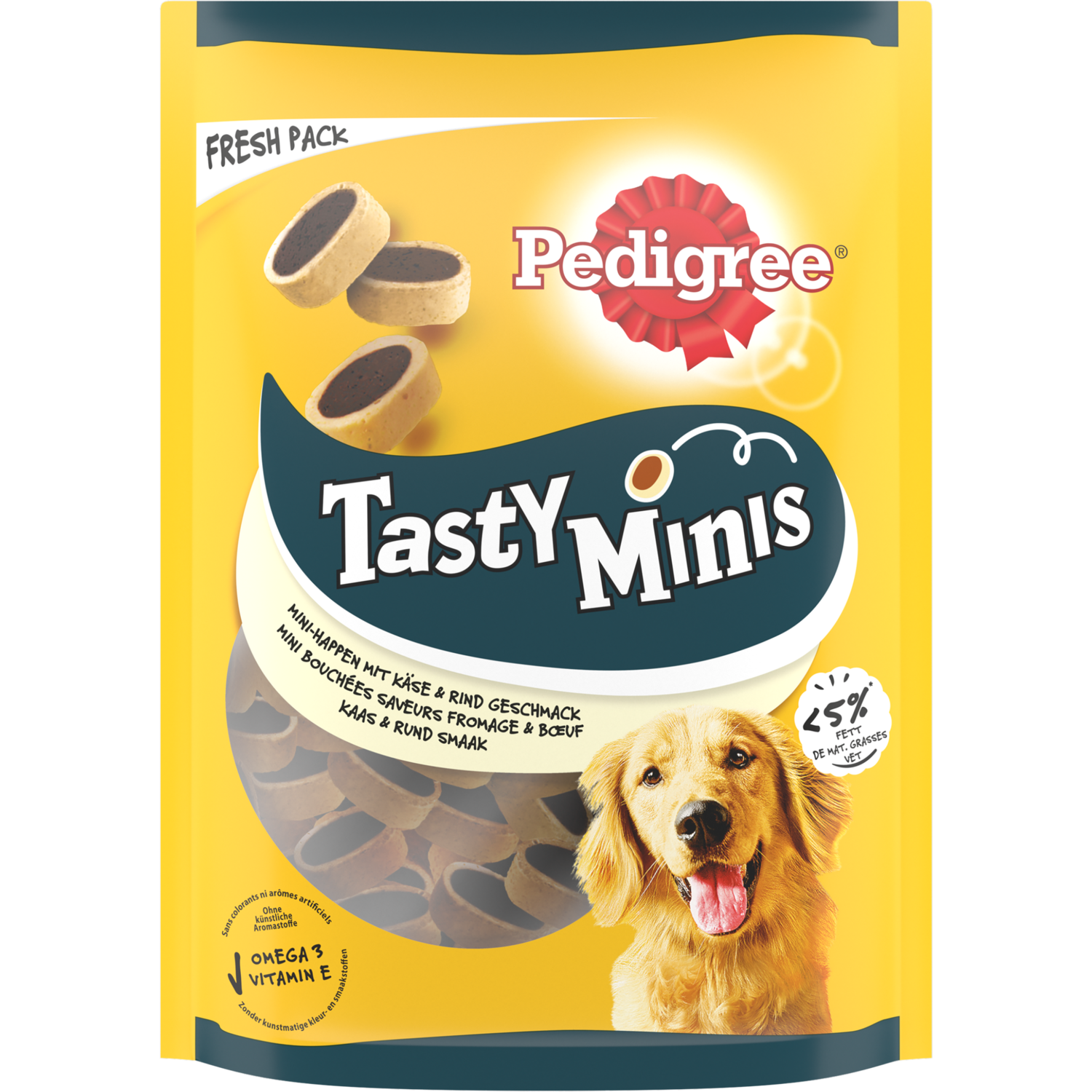 Pedigree Tasty mini's cheesy bites met kaas en vlees