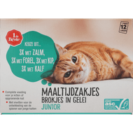 Foto van 1 de Beste Kattenvoer maaltijdzakjes junior in gelei 12st.