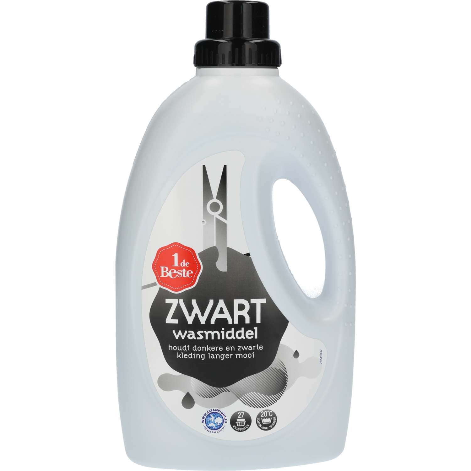 1 de Beste Vloeibaar wasmiddel zwart 27 wasbeurten