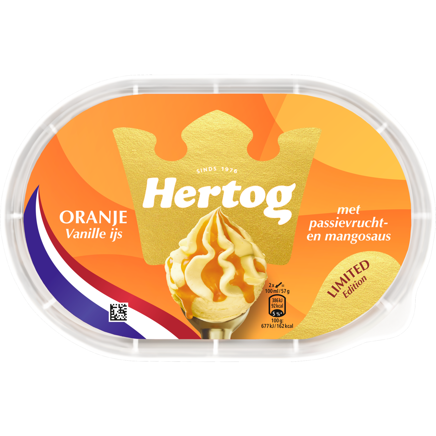 Hertog Ijs oranje vanille
