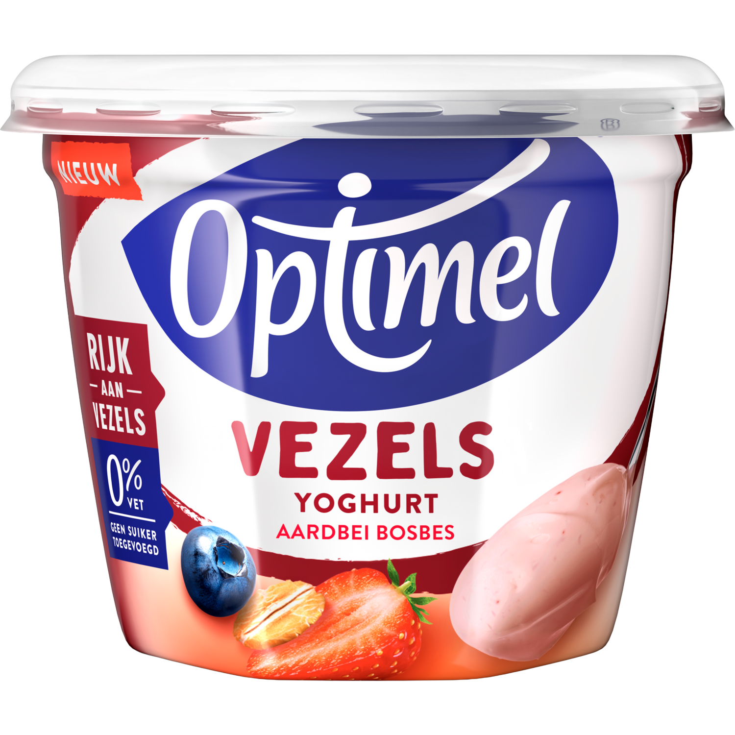 Optimel Yoghurt vezels aardbei bosbes