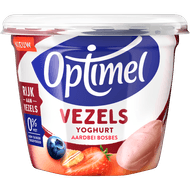 Optimel Yoghurt vezels aardbei bosbes Foto van Optimel Yoghurt vezels aardbei bosbes