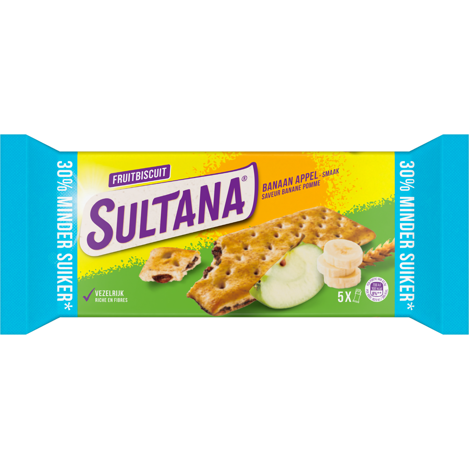 Sultana Fruitbiscuits banaan appel 30%