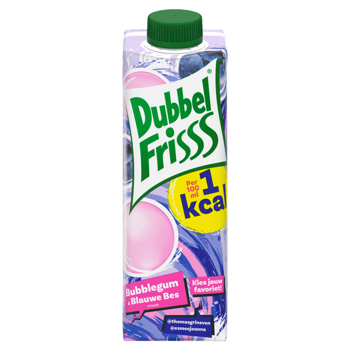 Dubbelfrisss Bubblegum en blauwe bes 1kcal
