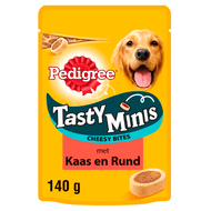 Pedigree Tasty mini's cheesy bites met kaas en vlees Foto van Pedigree Tasty mini's cheesy bites met kaas en vlees