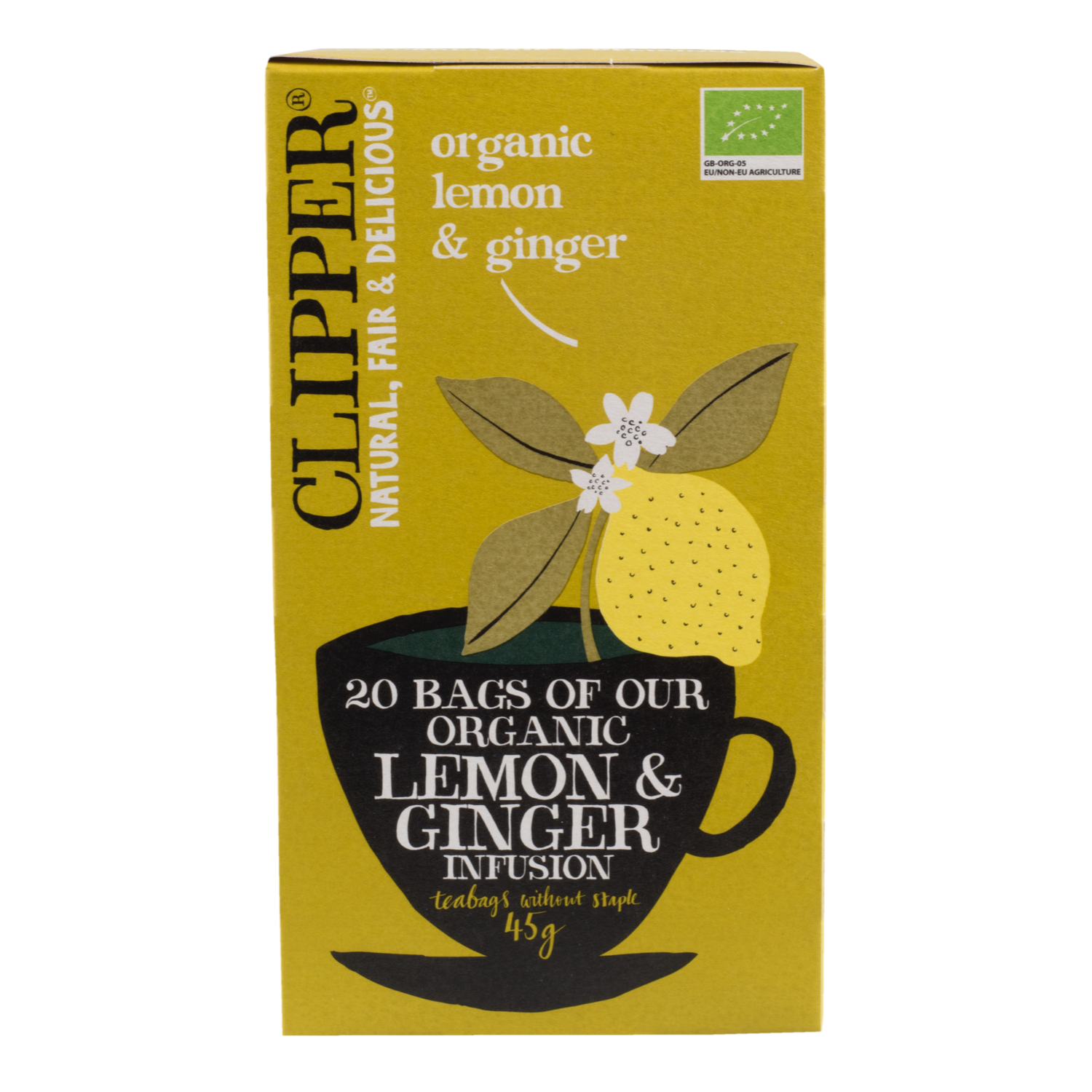 Clipper Vruchtenthee organic Ginger&Lemon kop 20 zakjes