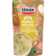 Unox Soep in zak romige mosterdsoep Foto van Unox Soep in zak romige mosterdsoep