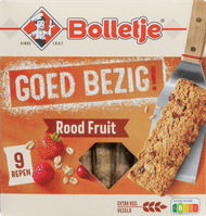 Bolletje Goed bezig stevige reep rood fruit 9 stuks Foto van Bolletje Goed bezig stevige reep rood fruit 9 stuks