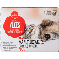 1 de Beste Kattenvoer maaltijdzakjes vlees in gelei 12 stuks Foto van 1 de Beste Kattenvoer maaltijdzakjes vlees in gelei 12 stuks