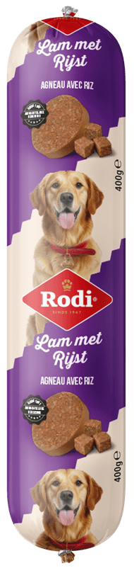 Rodi Hondensnacks worst lam-rijst Foto van Rodi Hondensnacks worst lam-rijst
