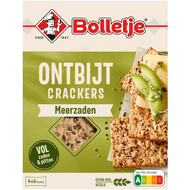 Bolletje Ontbijtcrackers meerzaden 4 x 3 stuks Foto van Bolletje Ontbijtcrackers meerzaden 4 x 3 stuks