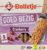 Bolletje Goed bezig krokante graanrepen cranberry Foto van Bolletje Goed bezig krokante graanrepen cranberry