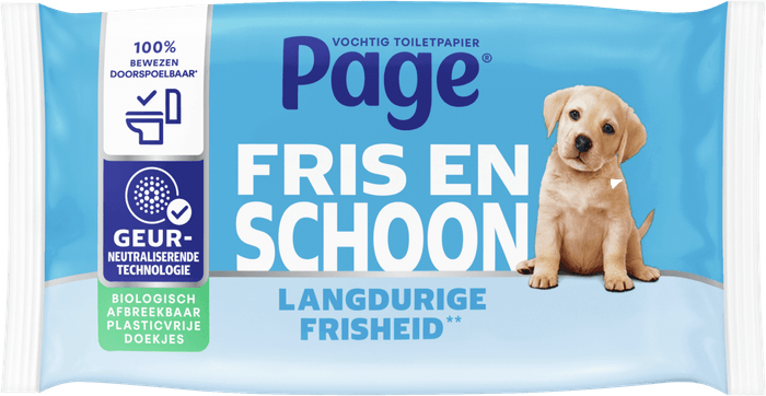Page Vochtig toiletpapier compleet schoon