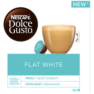 Nescafé Dolce gusto gemalen koffie flat white Foto van Nescafé Dolce gusto gemalen koffie flat white