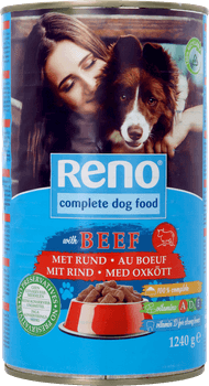 Reno Hondenvoer rund-gevogeltepasta in saus Foto van Reno Hondenvoer rund-gevogeltepasta in saus