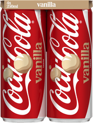 Coca-Cola Regular vanilla 4x25 cl Foto van Coca-Cola Regular vanilla 4x25 cl
