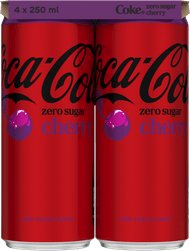 Coca-Cola Zero cherry 4x25 cl Foto van Coca-Cola Zero cherry 4x25 cl