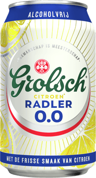 Grolsch Radler alcoholvrij citroen Foto van Grolsch Radler alcoholvrij citroen